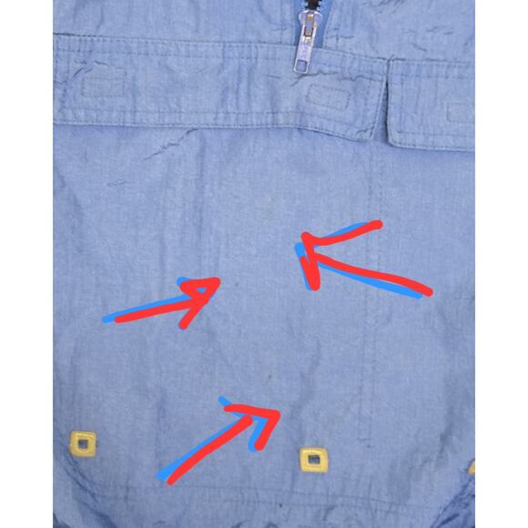 Vtg 80s Nike Windbreaker Jacket Men’s Medium Blue Pullover Half Zip Color Block - Picture 8 of 8